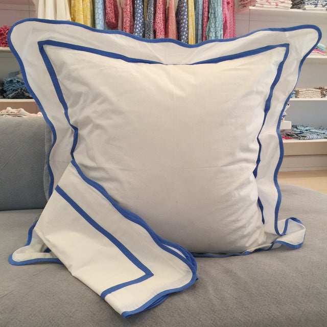 White & French Blue Euro Shams A Pair Chairish