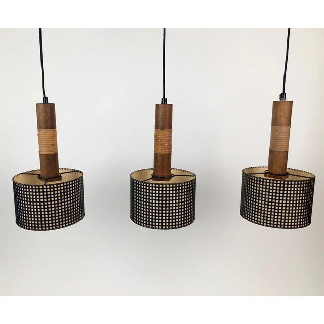 Mid-Century Modern Mid-Century Pendant Lamp with 3 Elements from Werkstätte Hagenauer Wien, Austria, 1950s For Sale - Image 3 of 16