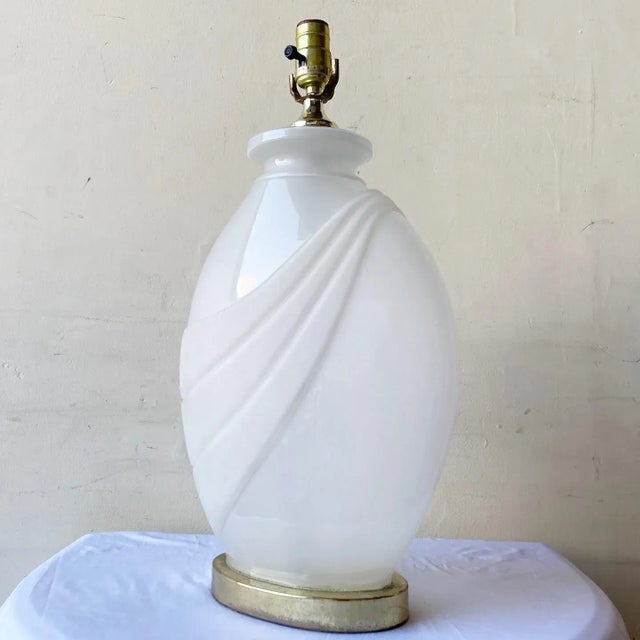 Postmodern Postmodern Frosted Glass Table Lamp For Sale - Image 3 of 7