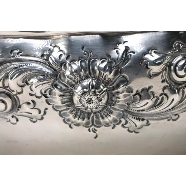 Late 19th Century Late 19th Century Black, Starr, & Frost Sterling Silver Floral Repousse Bowl 'F' Monogram - 23ozt For Sale - Image 5 of 10