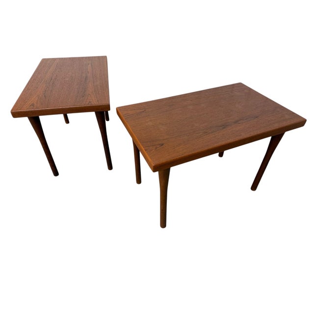 Mid-Century Modern Mid-Century Danish Modern Vejen Teak Side Tables - Set of 2 - Refinished! For Sale - Image 3 of 7