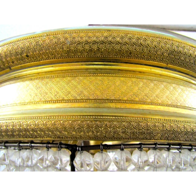 Late 19th Century 19th Century French Restored Round Crystal Prism Three Light Flush Mount Ceiling For Sale - Image 5 of 14