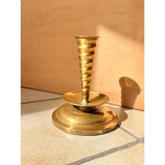 Antique Historicist Brass Candlestick, Germany, 1900s-1920s For Sale - Image 9 of 12