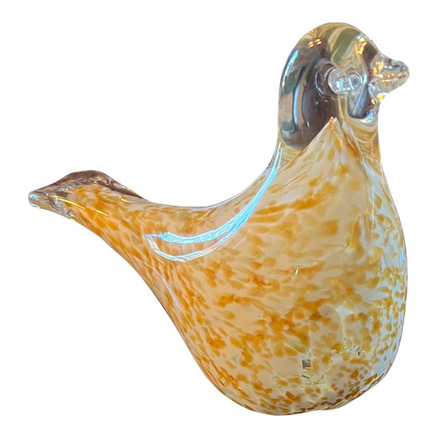 1990s Murano Style Glass Bird Paper Weight For Sale