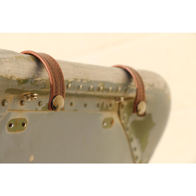 Vintage Leather Airplane Chairs With Riveted Aluminum & Leather Cushions For Sale - Image 12 of 12