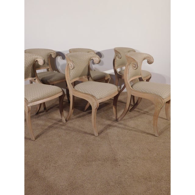 Casa Stradivari Vintage Set of 8 Casa Stradivari Nyc Custom Klismos Dining Chairs 2 Arms 6 Sides For Sale - Image 4 of 18