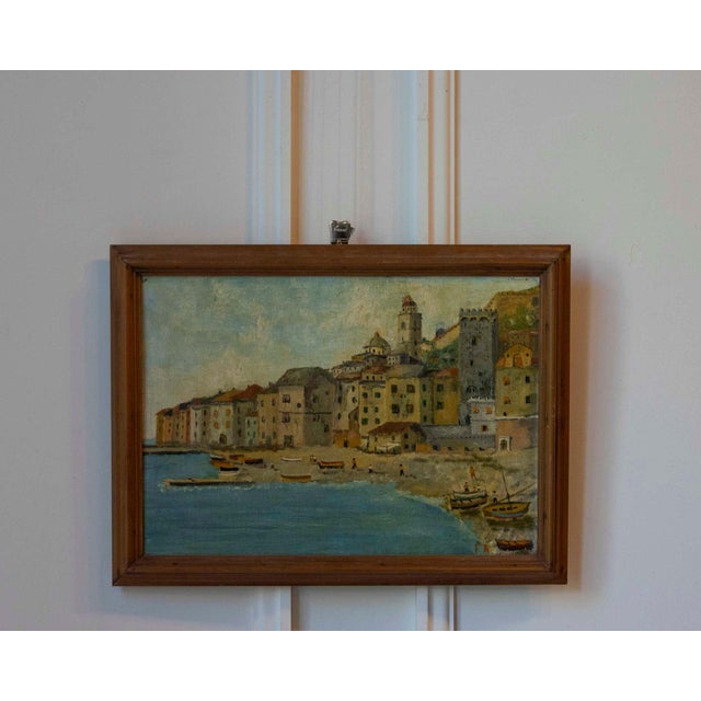 Andrea Folis, Ligurian Coast, Early 1900s Oil on Panel For Sale - Image 9 of 12