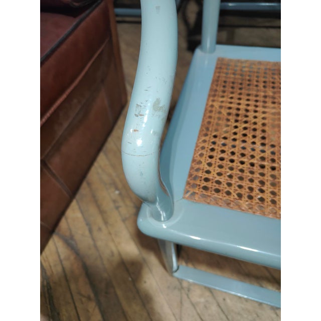 Blue A Set of 12 Lacquered, Rounded-Back Armchairs With Cane Seats, C. 1970. For Sale - Image 8 of 11