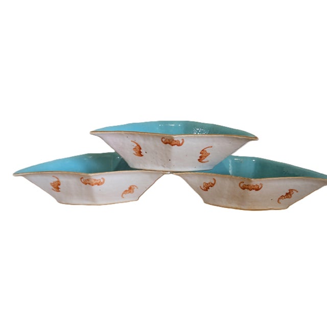 These three dishes are part of a nine-piece serving tray or a nine-compartment serving tray. There should be four such...