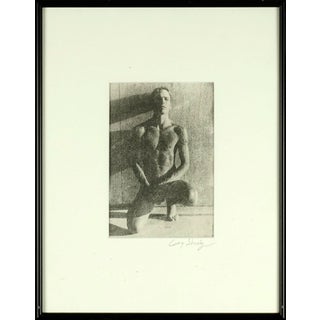Vintage Black and White Photograph of Nude Male For Sale