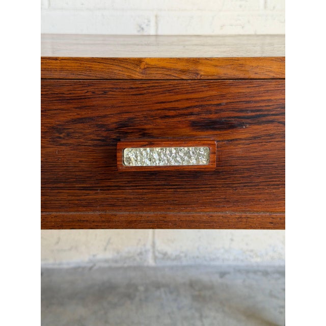 Wood Rosewood Entry Table With Two Drawers Danish Mid-Century Modern 1960s For Sale - Image 7 of 10