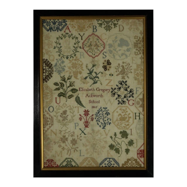 Antique Sampler, 1805, Elizabeth Gregory, Ackworth School For Sale