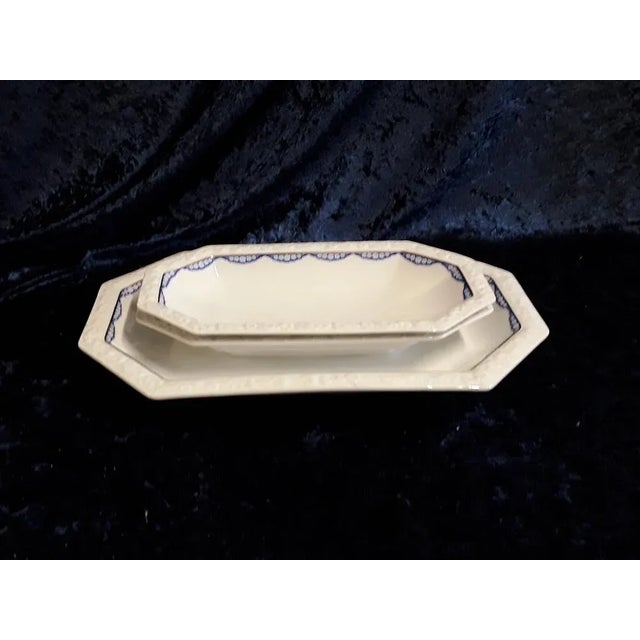 1930s Rectangular Serving Bowls Maria Series with Blue Decoration by Rosenthal, 1930s, Set of 3 For Sale - Image 5 of 7
