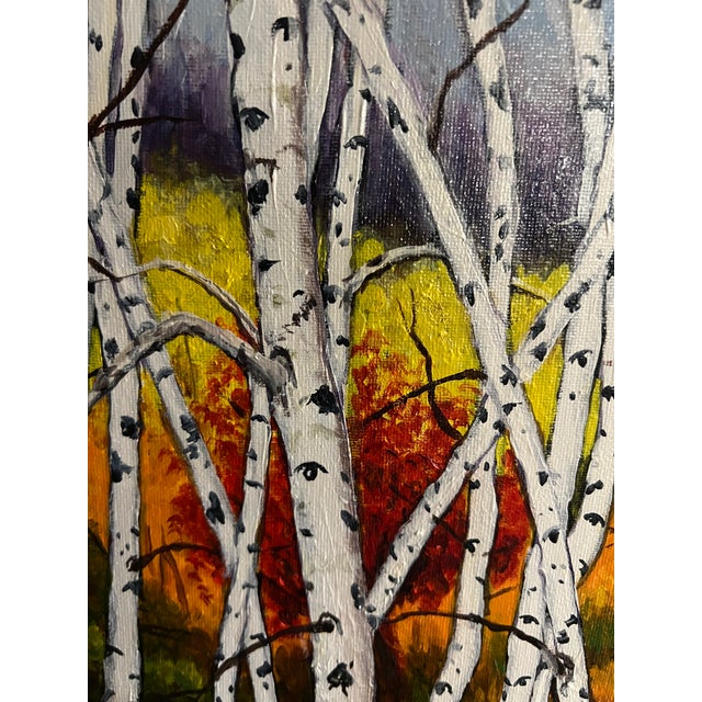 Whispers of the Birch Forest | Original Oil Painting For Sale - Image 9 of 10