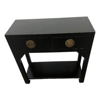 Black Ming-Style Console Table With Drawers For Sale