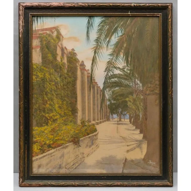 Hand Color Photograph of a Spanish Mission by Charles Henry Sawyer 1941 For Sale - Image 9 of 9
