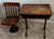 Vintage 1920’s School Desk & Chair set for child . The manufacturer is Kenney Bros & Wolkins based in Boston Mass.