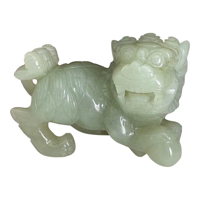 Jade Carved Foo Dog Lion For Sale