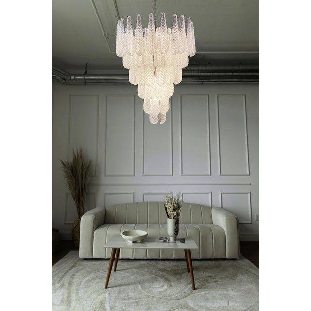 Italian Murano Glass Petals Chandelier, 1970s For Sale - Image 6 of 18