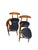 1960s Vintage Set of 4 Greta Dining Chairs in Teak Wood and Black Leather For Sale - Image 5 of 9