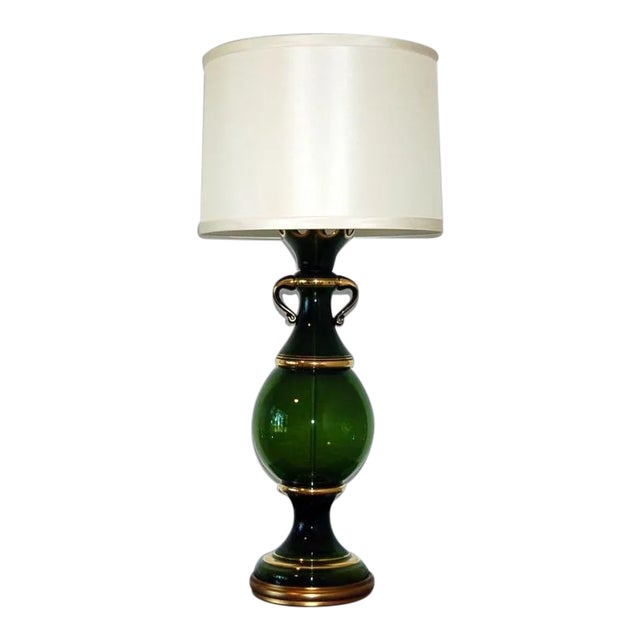 Marbro Murano Glass Lamp Green For Sale