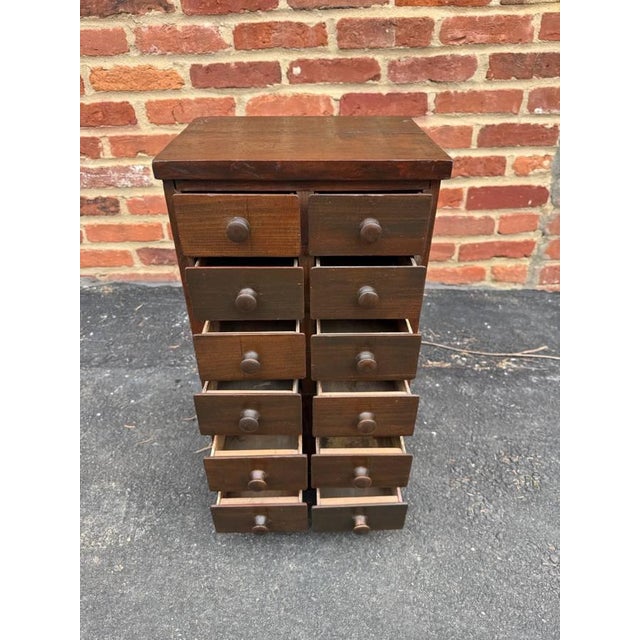Antique Early American Premitive Style Apothecary Cabinet or Spice Drawer For Sale - Image 14 of 17