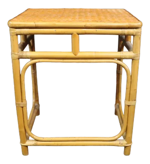 Bamboo and Wicker Side Table