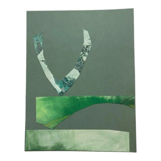 "Mellow Ii" Contemporary Abstract Original Mixed-Media Collage on Paper by Zac Woodiel For Sale