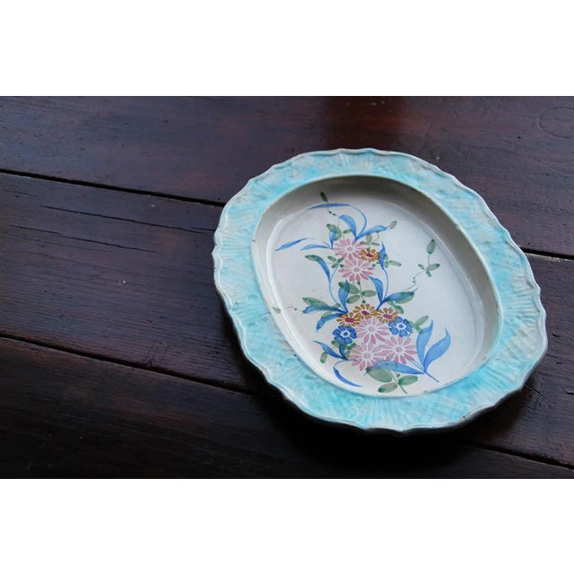 Antique Portuguese Wall Platter Depicting Flowers For Sale - Image 4 of 8