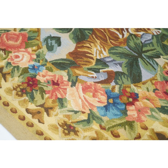 Textile Aubusson Flat Weave Wool Rug 6'0" X 9'0" For Sale - Image 7 of 11