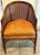 Mid 20th Century Faux Bamboo and Cane Barrel Chairs With Blockprint Upholstery - Set of 4 For Sale - Image 10 of 12
