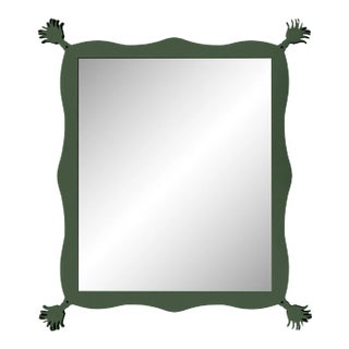 Fleur Home Carnival Iko Iko Rectangle Mirror in Duck Green, 51x63 For Sale