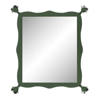 Fleur Home Carnival Iko Iko Rectangle Mirror in Duck Green, 51x63 For Sale