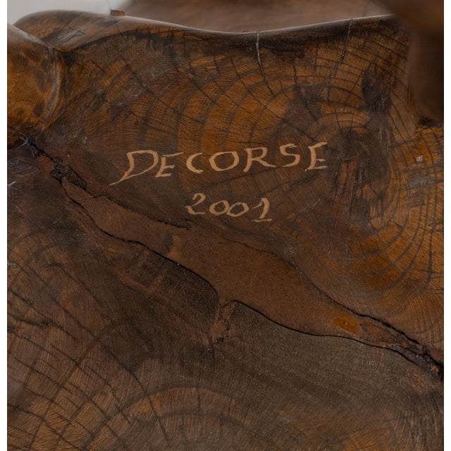 Organic Brutalist Sculptural Elm Armchair from Pierre Decorse, 2001 For Sale - Image 11 of 15