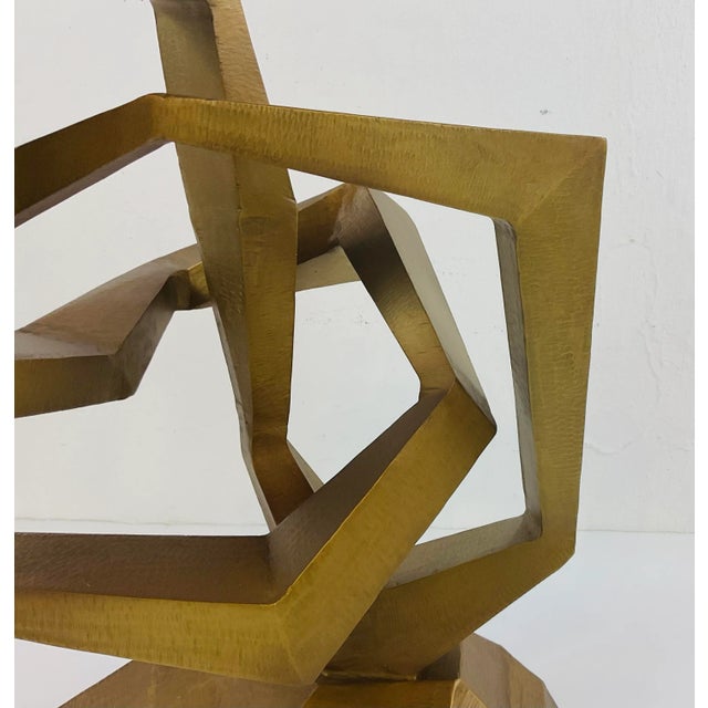 Made Goods Made Goods Mid-Century Modern Style Aged Brass Ryland Sculpture For Sale - Image 4 of 5