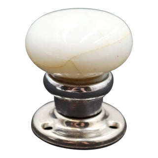 Vintage Round White Milk Glass Dummy Door Knob For Sale