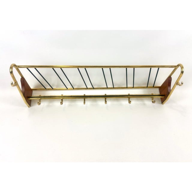 Mid-Century Teak and Brass Coat Rack, 1950s For Sale - Image 14 of 18