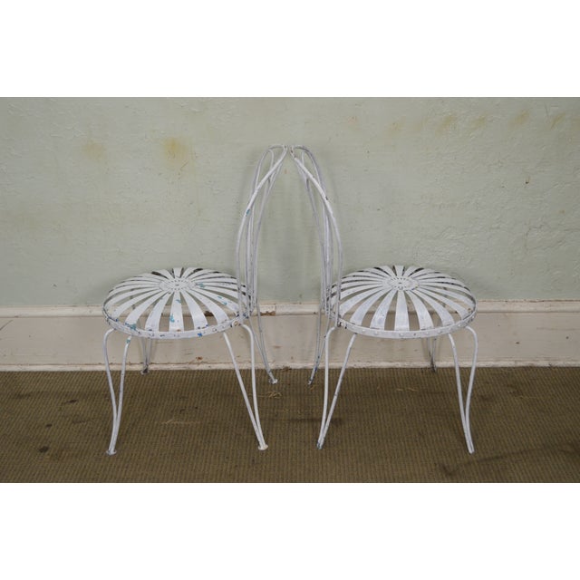 Francois Carre Vintage Set of 4 Sunburst Pinwheel Seat Garden Patio