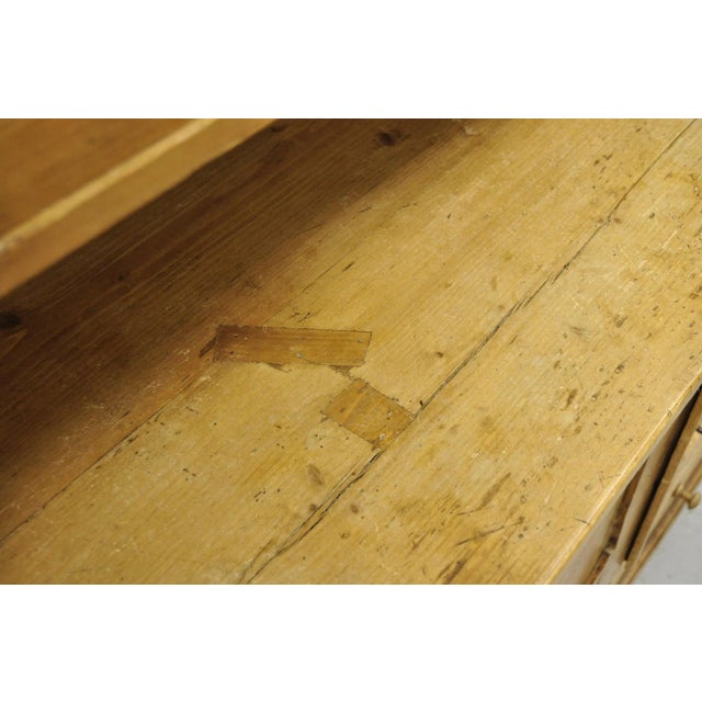 Antique French Country Provincial Pine Wood Buffet Cupboard China Cabinet Hutch For Sale - Image 10 of 18