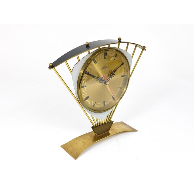 Mid-Century Atlanta Sunburst Brass Clock, 1950s For Sale - Image 17 of 18