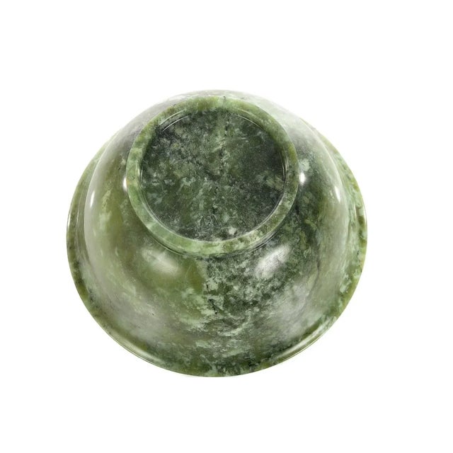Jade Chinese Vintage Spinach Jade Bowl For Sale - Image 8 of 8