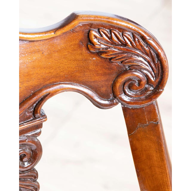 Italian Set of Four 19th-Century Lombard Gondola Chairs in Carved Walnut For Sale - Image 3 of 13