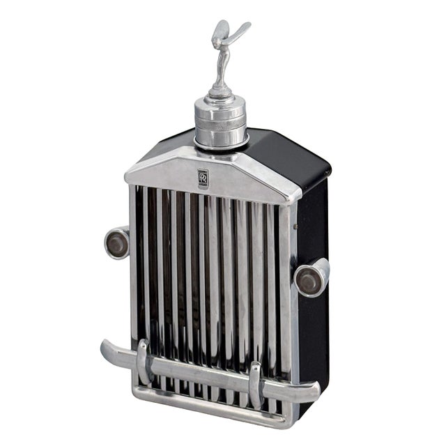 Hollywood Regency Mid 20th Century Rolls Royce Radiator - Vintage Novelty Drinks Flask Decanter Music Box For Sale - Image 3 of 15