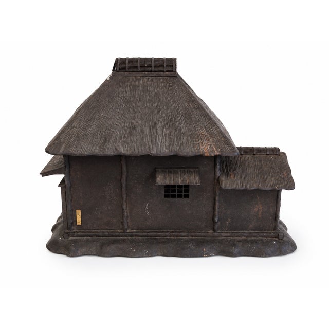 Mid 19th Century Antique Japanese Cast Iron House Lantern Oil Lamp 4-Door Signed Kyojiro For Sale - Image 5 of 10