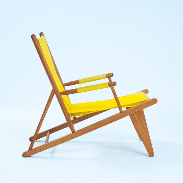 Brown Beechwood Yellow Spaghetti Garden Lounge Chairs, 1960s, Set of 2 For Sale - Image 8 of 18
