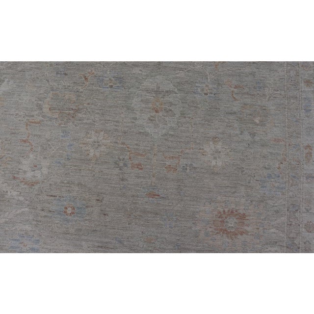 Green Oushak Rug With Muted Sage Green Base and Subtle Pastel Accents 13'6 X 19'0 For Sale - Image 8 of 12