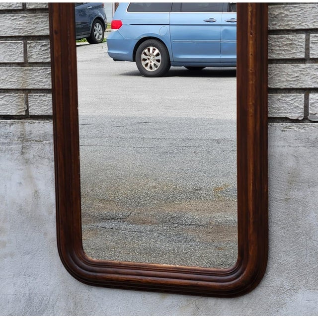 Antique 19th Century American Victorian Walnut Arched Wall Mirror Hallway For Sale - Image 16 of 18