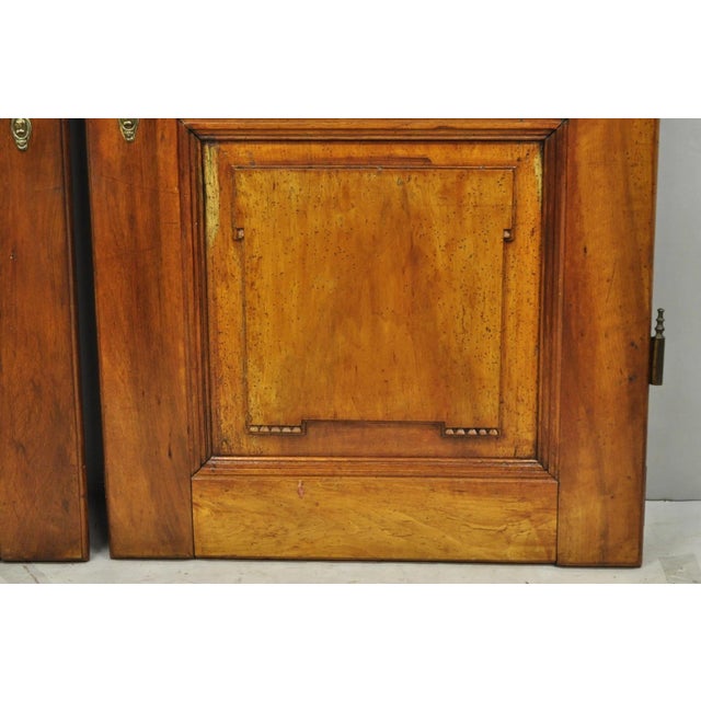 Brown Antique French Country Louis XV Style Carved Walnut Cabinet Doors - A Pair For Sale - Image 8 of 17
