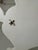 Fun ! Soft white urn shaped silhouette vase with sculpted hand painted bee.