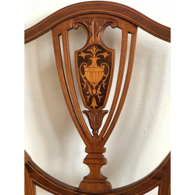 Pair of Antique Mahogany Hepplewhite Revival Chairs Denmark 1900s For Sale - Image 12 of 18